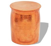 Berkfield Home Hammered Aluminium Stool/Side Table Brass/Copper Colour in Gold Berkfield Home Gold