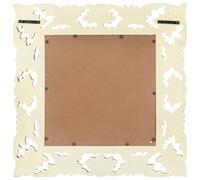 Berkfield Home Hand Carved Mirror White 50x50 cm Solid Mango Wood in Cream Berkfield Home Cream 50x50 cm