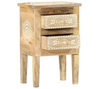 Berkfield Home Hand Painted bedside Cabinet 40x30x60 cm Solid Mango Wood in Brown | Size: 40 x 30 x 60 cm Berkfield Home Brown 40 x 30 x 60 cm
