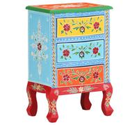 Berkfield Home Hand Painted Bedside Cabinet 40x30x60 cm Solid Mango Wood | Size: 40 x 30 x 60 cm Berkfield Home Multicolor 40 x 30 x 60 cm