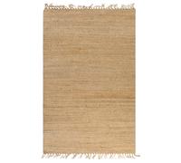 Berkfield Home Hand-Woven Jute Area Rug 120x180 cm Natural in Beige | Size: 100 cm diameter Berkfield Home Beige 100 cm diameter