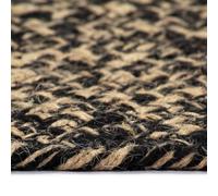 Berkfield Home Handmade Rug Jute Black & Brown 210 cm | Size: 100 cm diameter Berkfield Home Black 100 cm diameter