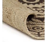 Berkfield Home Handmade Rug Jute with Dark Brown Print 120 cm | Size: Medium Berkfield Home Brown Medium