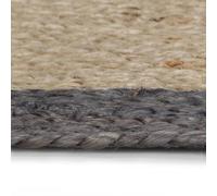 Berkfield Home Handmade Rug Jute with Dark Grey Border 150 cm in Natural | Size: 100 cm diameter Berkfield Home Natural 100 cm diameter