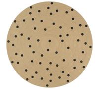Berkfield Home Handmade Rug Jute with Print Polka Dot 120 cm in Black | Size: Medium Berkfield Home Black Medium