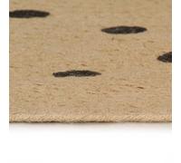 Berkfield Home Handmade Rug Jute with Print Polka Dot 120 cm in Natural | Size: Medium Berkfield Home Natural Medium
