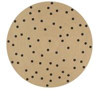 Berkfield Home Handmade Rug Jute with Print Polka Dot 150 cm in Black | Size: Medium Berkfield Home Black Medium