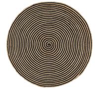 Berkfield Home Handmade Rug Jute with Spiral Design Black 90 cm | Size: Medium Berkfield Home Black Medium