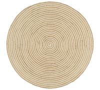 Berkfield Home Handmade Rug Jute with Spiral Design White 120 cm | Size: 100 cm diameter Berkfield Home White 100 cm diameter