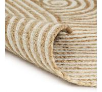 Berkfield Home Handmade Rug Jute with Spiral Design White 120 cm | Size: 100 cm diameter Berkfield Home Multicolor 100 cm diameter