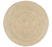 Berkfield Home Handmade Rug Jute with Spiral Design White 90 cm | Size: 100 cm diameter Berkfield Home White 100 cm diameter