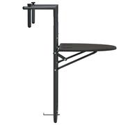 Berkfield Home Hanging Balcony Table Brown 60x64x83.5 cm Plastic Rattan Look in Dark Grey Berkfield Home Dark Grey 60x64x83.5 cm