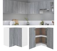 Berkfield Home Hanging Corner Cabinet Grey Sonoma 57x57x60 cm Engineered Wood | Size: 57 x 57 x 60 cm Berkfield Home Grey 57 x 57 x 60 cm