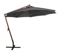 Berkfield Home Hanging Parasol with Pole Anthracite 3.5x2.9 m Solid Fir Wood in Black Berkfield Home Black