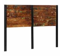 Berkfield Home Headboard 140 cm Solid Wood Reclaimed & Iron in Brown Berkfield Home Brown