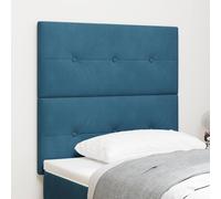 Berkfield Home Headboard Button Tufted Dark Blue 100 cm Velvet Berkfield Home Blue