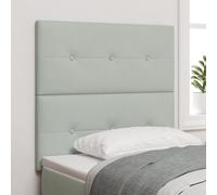Berkfield Home Headboard Button Tufted Light Grey 100 cm Velvet Berkfield Home Light Grey
