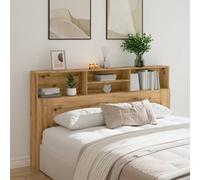 Berkfield Home Headboard Cabinet Artisan Oak 180x19x103.5 cm Engineered Wood in Brown Berkfield Home Brown 180x19x103.5 cm
