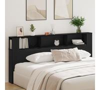 Berkfield Home Headboard Cabinet Black Oak 220x18, 5x104, 5 cm Berkfield Home Black