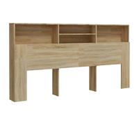 Berkfield Home Headboard Cabinet Sonoma Oak 200x19x103.5 cm in Light Brown Berkfield Home Light Brown 200x19x103.5 cm