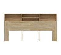 Berkfield Home Headboard Cabinet Sonoma Oak 200x19x103.5 cm in Light Brown Berkfield Home Light Brown 200x19x103.5 cm