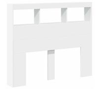 Berkfield Home Headboard Cabinet with LED White 120x17x102 cm | Size: 120 x 17 x 102 cm Berkfield Home White 120 x 17 x 102 cm