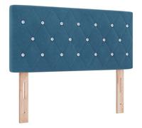 Berkfield Home Headboard Crystal Button Tufted Dark Blue 100 cm Velvet Berkfield Home Blue
