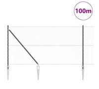 Berkfield Home Hexagon Fence Grey 1.4x100 m Steel Berkfield Home Grey