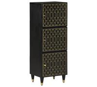Berkfield Home Highboard 40x33x110 cm Solid Wood Mango in Black | Size: 40 x 33 x 110 cm Berkfield Home Black 40 x 33 x 110 cm