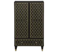 Berkfield Home Highboard 60x33x100 cm Solid Wood Mango in Black | Size: 60 x 33 x 100 cm Berkfield Home Black 60 x 33 x 100 cm