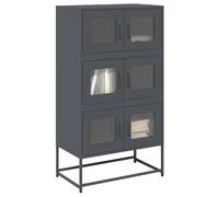Berkfield Home Highboard Anthracite 68x39x123 cm Steel in Black | Size: 68 x 39 x 123 cm Berkfield Home Black 68 x 39 x 123 cm