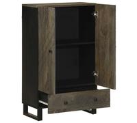 Berkfield Home Highboard Black 60x33x100 cm Solid Wood Mango | Size: 60 x 33 x 100 cm Berkfield Home Black 60 x 33 x 100 cm