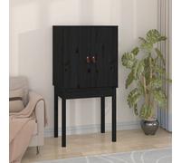 Berkfield Home Highboard Black 60x40x120 cm Solid Wood Pine | Size: 60 x 40 x 120 cm Berkfield Home Black 60 x 40 x 120 cm
