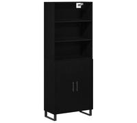 Berkfield Home Highboard Black Oak 69.5x34x180 cm Engineered Wood Berkfield Home Black 69.5x34x180 cm