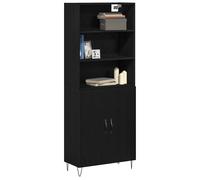 Berkfield Home Highboard Black Oak 69.5x34x180 cm Engineered Wood Berkfield Home Black 69.5x34x180 cm