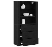 Berkfield Home Highboard Black Oak Engineered Wood Berkfield Home Black