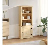 Berkfield Home Highboard Corona 74x38x170 cm Solid Wood Pine in Light Tan | Size: 74 x 38 x 170 cm Berkfield Home Light Tan 74 x 38 x 170 cm