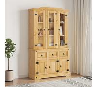 Berkfield Home Highboard Corona Brown 112x43x196 cm Solid Wood Mexican Pine | Size: 112 x 43 x 196 cm Berkfield Home Brown 112 x 43 x 196 cm