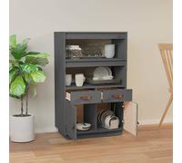 Berkfield Home Highboard Grey 67x40x108.5 cm Solid Wood Pine Berkfield Home Grey 67x40x108.5 cm