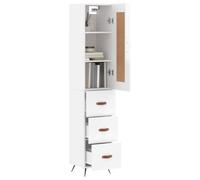 Berkfield Home Highboard High Gloss White 34.5x34x180 cm Engineered Wood Berkfield Home White 34.5x34x180 cm