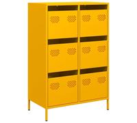 Berkfield Home Highboard Mustard Yellow 68x39x101.5 cm Steel Berkfield Home Yellow 68x39x101.5 cm