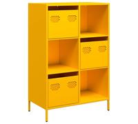 Berkfield Home Highboard Mustard Yellow 68x39x103.5 cm Steel Berkfield Home Yellow 68x39x103.5 cm