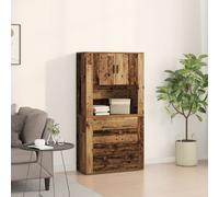 Berkfield Home Highboard Old Wood 80x33x150 cm Engineered Wood in Brown | Size: 80 x 33 x 150 cm Berkfield Home Brown 80 x 33 x 150 cm