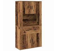 Berkfield Home Highboard Old Wood 80x33x150 cm Engineered Wood in Brown | Size: 80 x 33 x 150 cm Berkfield Home Brown 80 x 33 x 150 cm