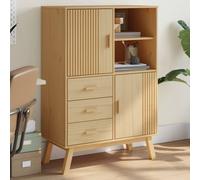 Berkfield Home Highboard OLDEN Brown 85x43x125 cm Solid Wood Pine in Natural | Size: 85 x 43 x 125 cm Berkfield Home Natural 85 x 43 x 125 cm