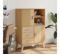Berkfield Home Highboard OLDEN Brown 85x43x125 cm Solid Wood Pine in Natural | Size: 85 x 43 x 125 cm Berkfield Home Natural 85 x 43 x 125 cm