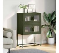 Berkfield Home Highboard Olive Green 68x39x107 cm Steel | Size: 68 x 39 x 107 cm Berkfield Home Olive 68 x 39 x 107 cm