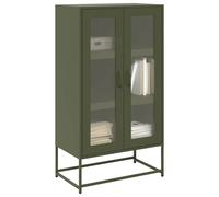 Berkfield Home Highboard Olive Green 68x39x123 cm Steel | Size: 68 x 39 x 123 cm Berkfield Home Green 68 x 39 x 123 cm