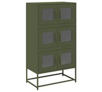 Berkfield Home Highboard Olive Green 68x39x123 cm Steel | Size: 68 x 39 x 123 cm Berkfield Home Olive 68 x 39 x 123 cm