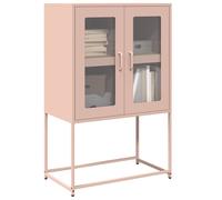 Berkfield Home Highboard Pink 68x39x107 cm Steel | Size: 68 x 39 x 107 cm Berkfield Home Pink 68 x 39 x 107 cm